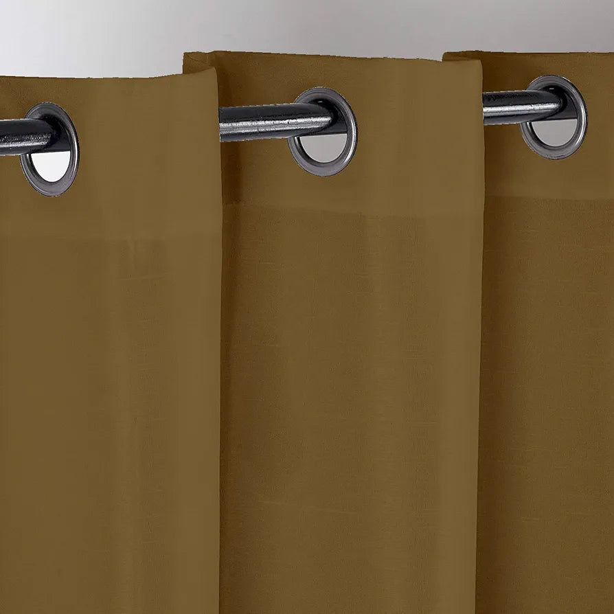 Divine Casa Semi Blackout Door Curtain 7 Feet | Dark Brown | Micro Satin Room Darkening Panel with Metal Eyelets | 1 Piece